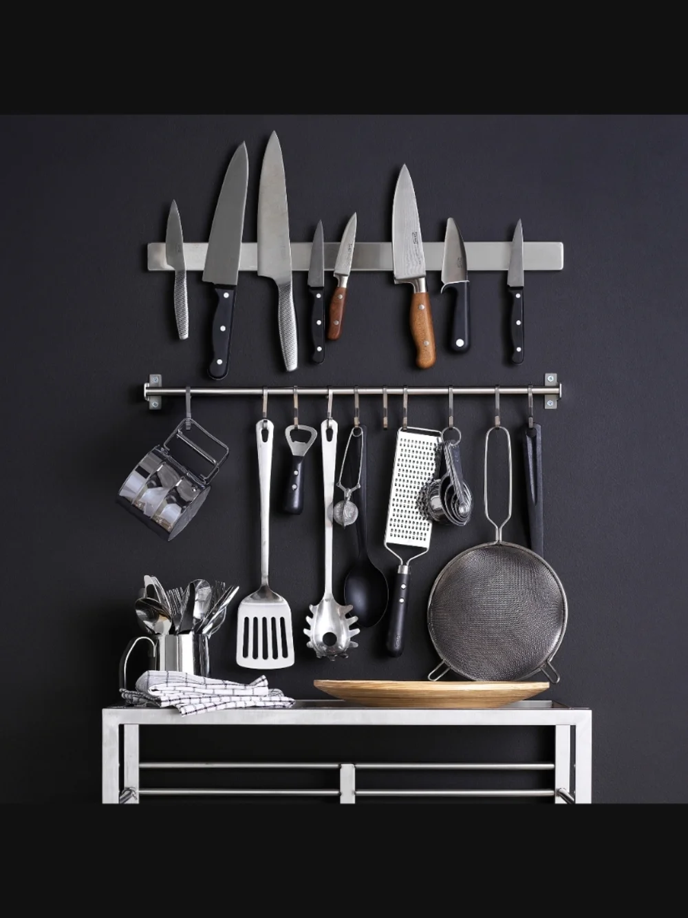 Magnetic Stainless Steel Knife Rack - Silver IKEA